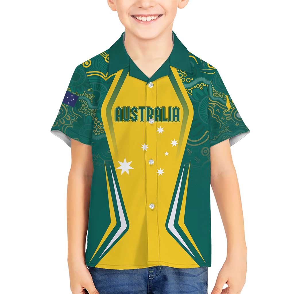 Australia 2024 Olympics Custom Hawaiian Shirt Rise of the Roos Aborignal Style