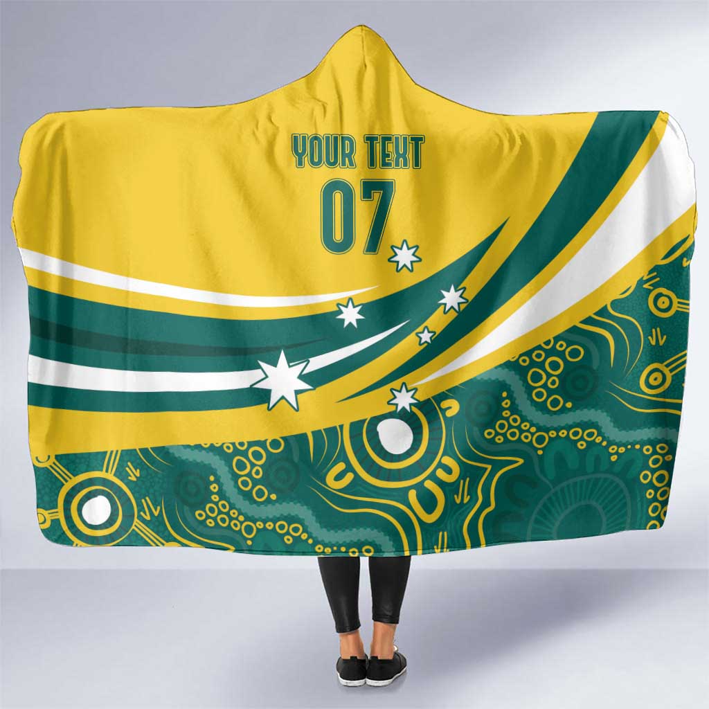 Australia 2024 Olympics Custom Hooded Blanket Rise of the Roos Aborignal Style