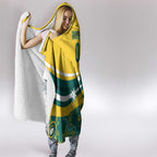 Australia 2024 Olympics Custom Hooded Blanket Rise of the Roos Aborignal Style