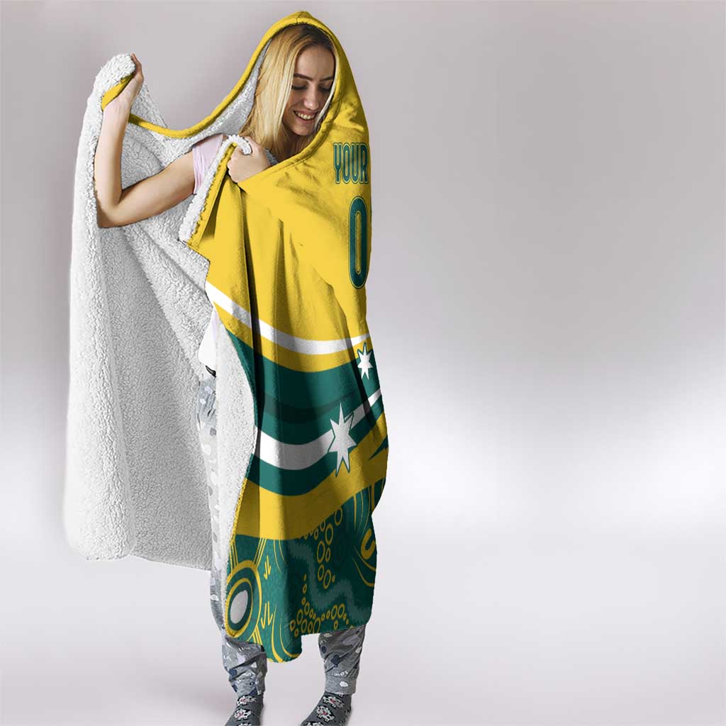 Australia 2024 Olympics Custom Hooded Blanket Rise of the Roos Aborignal Style