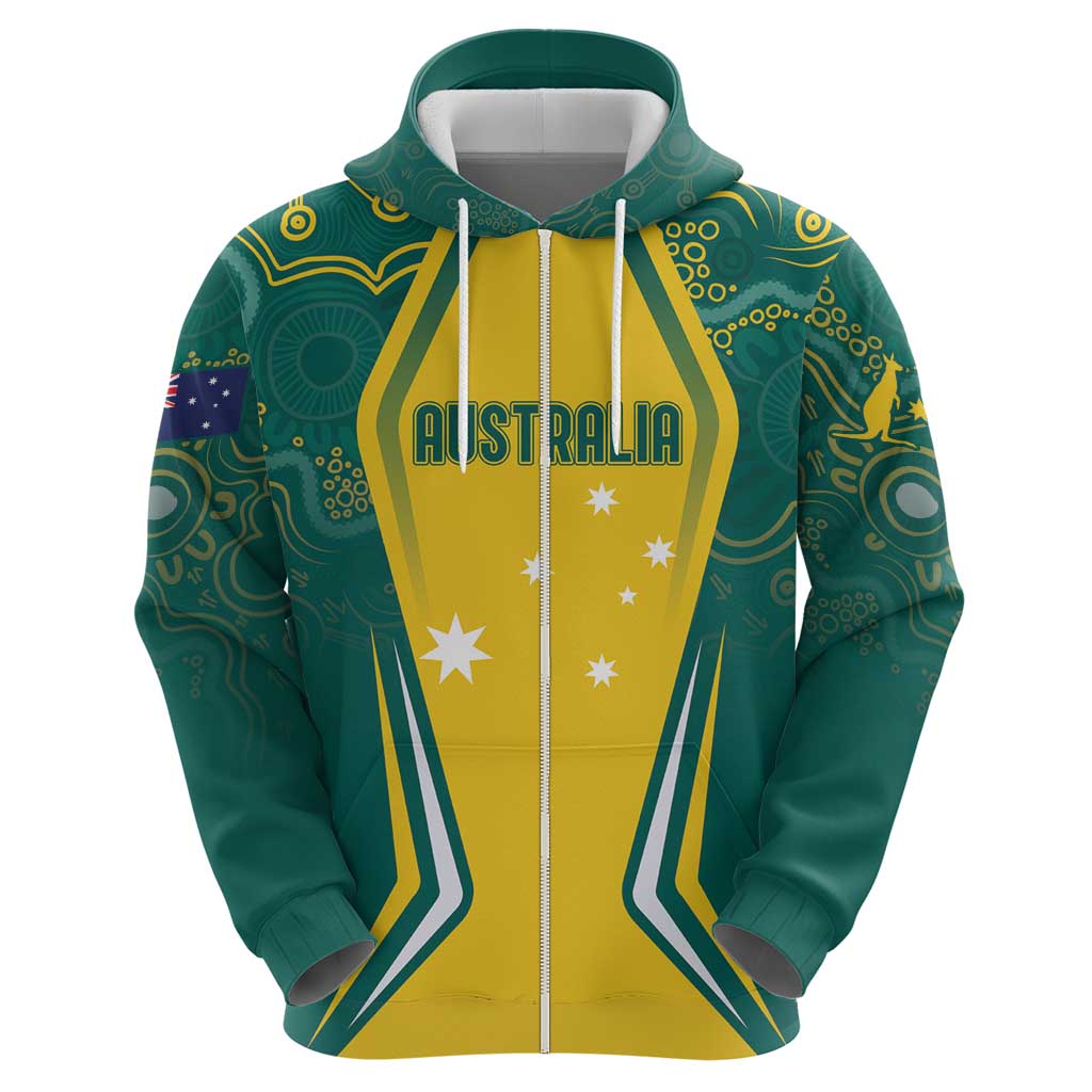 Australia 2024 Olympics Custom Hoodie Rise of the Roos Aborignal Style