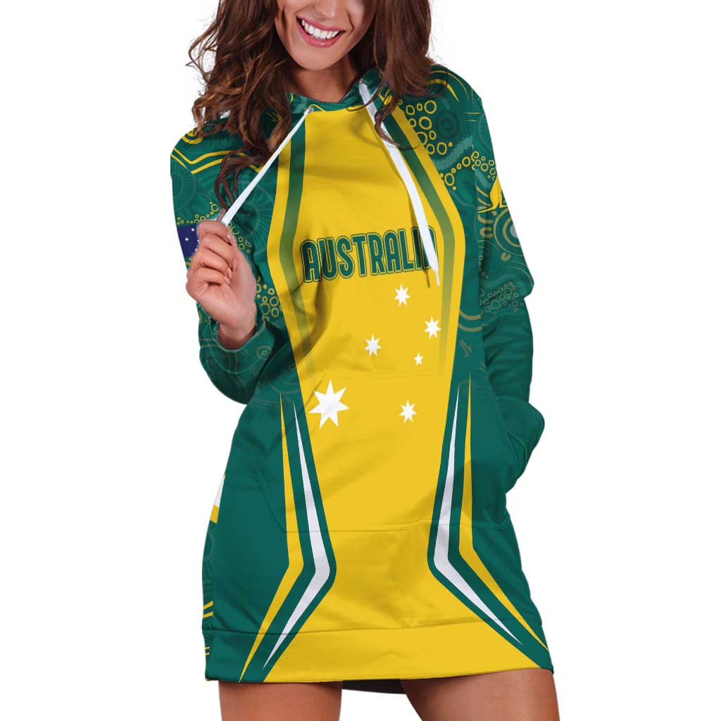 Australia 2024 Olympics Custom Hoodie Dress Rise of the Roos Aborignal Style