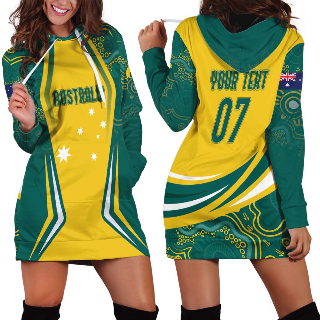 Australia 2024 Olympics Custom Hoodie Dress Rise of the Roos Aborignal Style
