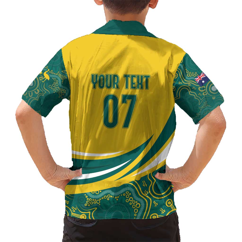 Australia 2024 Olympics Custom Kid Hawaiian Shirt Rise of the Roos Aborignal Style