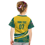Australia 2024 Olympics Custom Kid T Shirt Rise of the Roos Aborignal Style