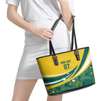 Australia 2024 Olympics Custom Leather Tote Bag Rise of the Roos Aborignal Style