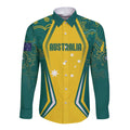 Australia 2024 Olympics Custom Long Sleeve Button Shirt Rise of the Roos Aborignal Style
