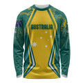 Australia 2024 Olympics Custom Long Sleeve Shirt Rise of the Roos Aborignal Style