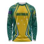 Australia 2024 Olympics Custom Long Sleeve Shirt Rise of the Roos Aborignal Style