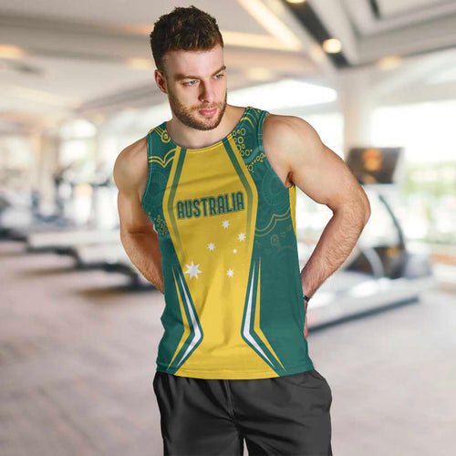 Australia 2024 Olympics Custom Men Tank Top Rise of the Roos Aborignal Style
