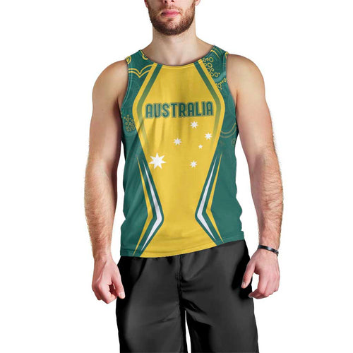 Australia 2024 Olympics Custom Men Tank Top Rise of the Roos Aborignal Style