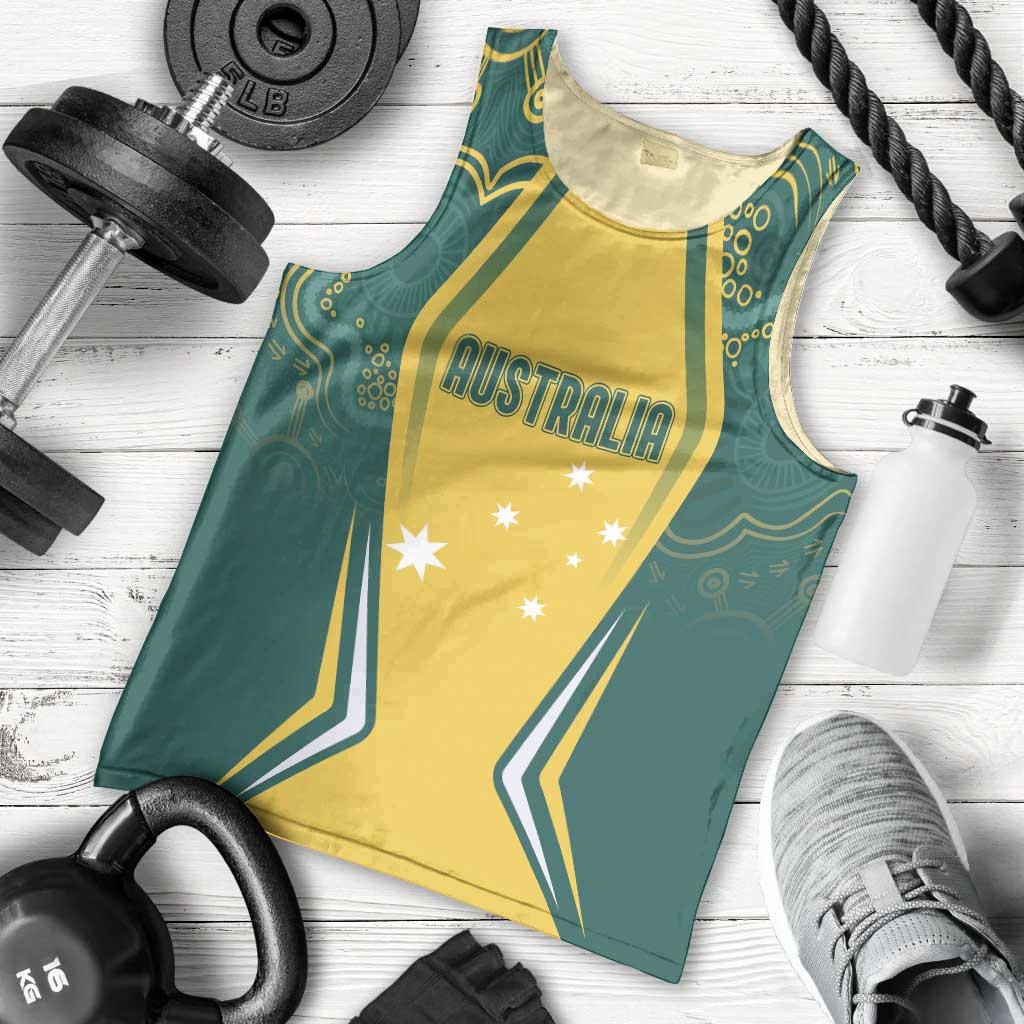 Australia 2024 Olympics Custom Men Tank Top Rise of the Roos Aborignal Style