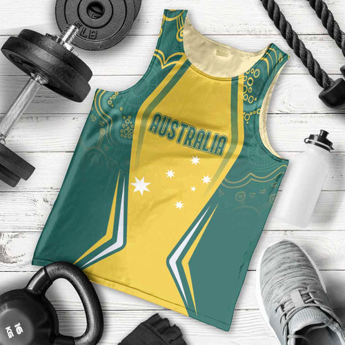 Australia 2024 Olympics Custom Men Tank Top Rise of the Roos Aborignal Style