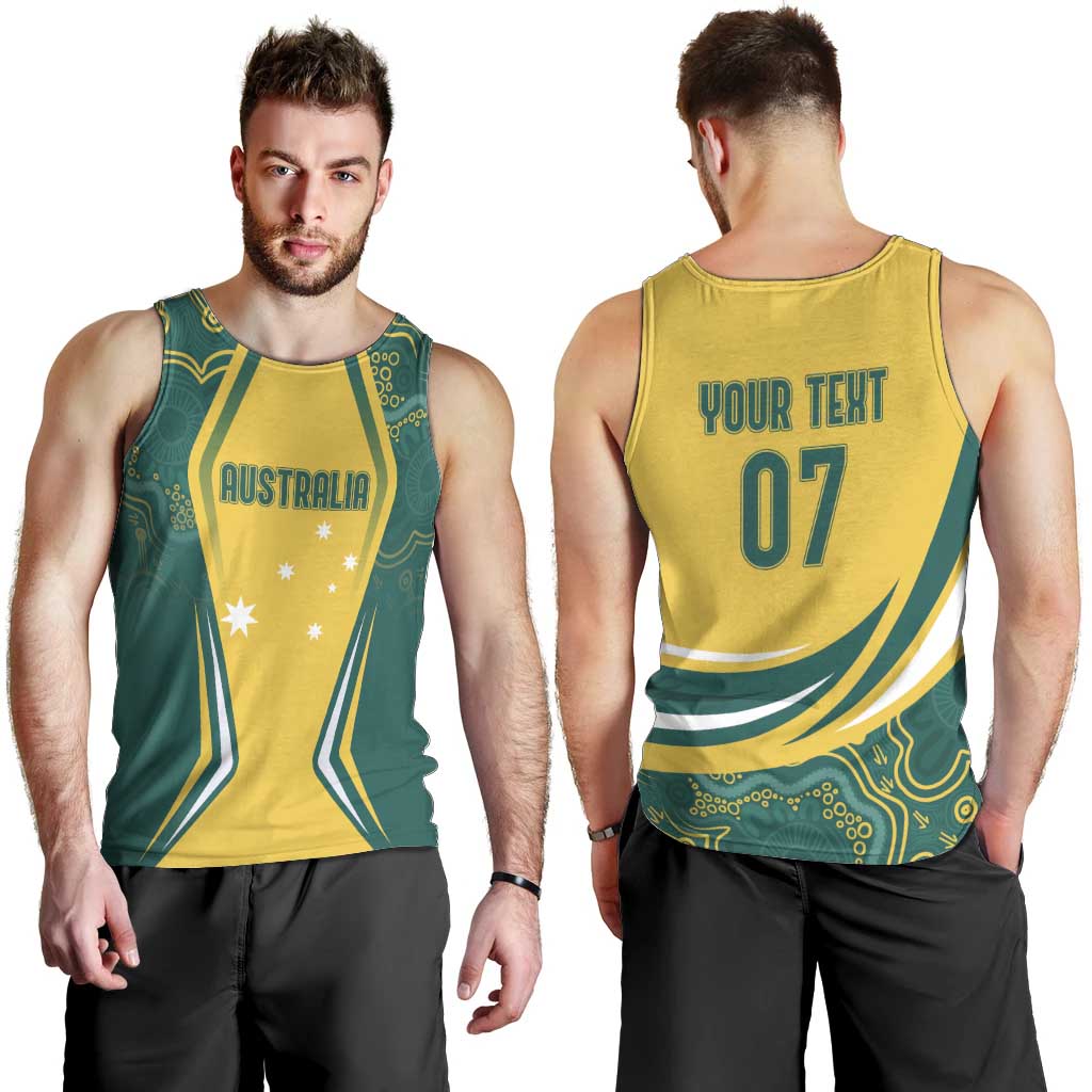 Australia 2024 Olympics Custom Men Tank Top Rise of the Roos Aborignal Style