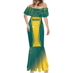 Australia 2024 Olympics Custom Mermaid Dress Rise of the Roos Aborignal Style