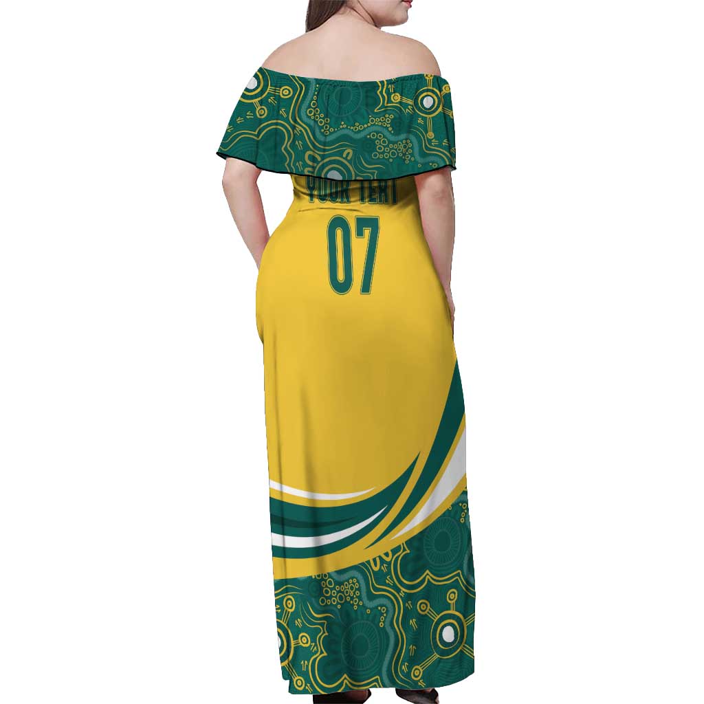 Australia 2024 Olympics Custom Off Shoulder Maxi Dress Rise of the Roos Aborignal Style