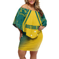 Australia 2024 Olympics Custom Off Shoulder Short Dress Rise of the Roos Aborignal Style