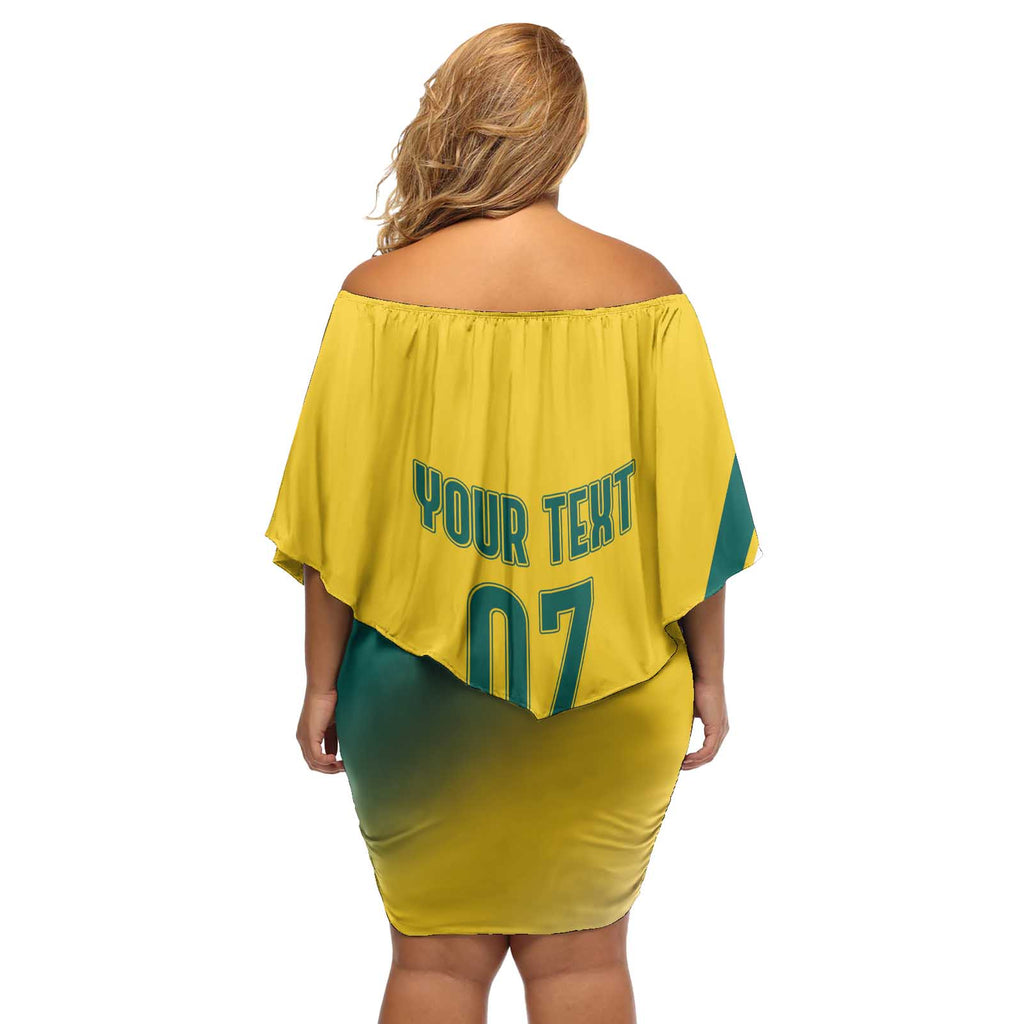 Australia 2024 Olympics Custom Off Shoulder Short Dress Rise of the Roos Aborignal Style