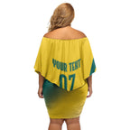 Australia 2024 Olympics Custom Off Shoulder Short Dress Rise of the Roos Aborignal Style