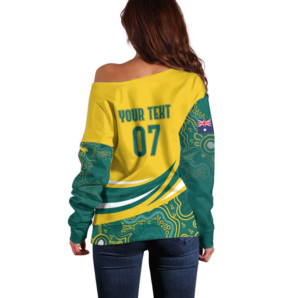 Australia 2024 Olympics Custom Off Shoulder Sweater Rise of the Roos Aborignal Style