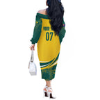 Australia 2024 Olympics Custom Off The Shoulder Long Sleeve Dress Rise of the Roos Aborignal Style