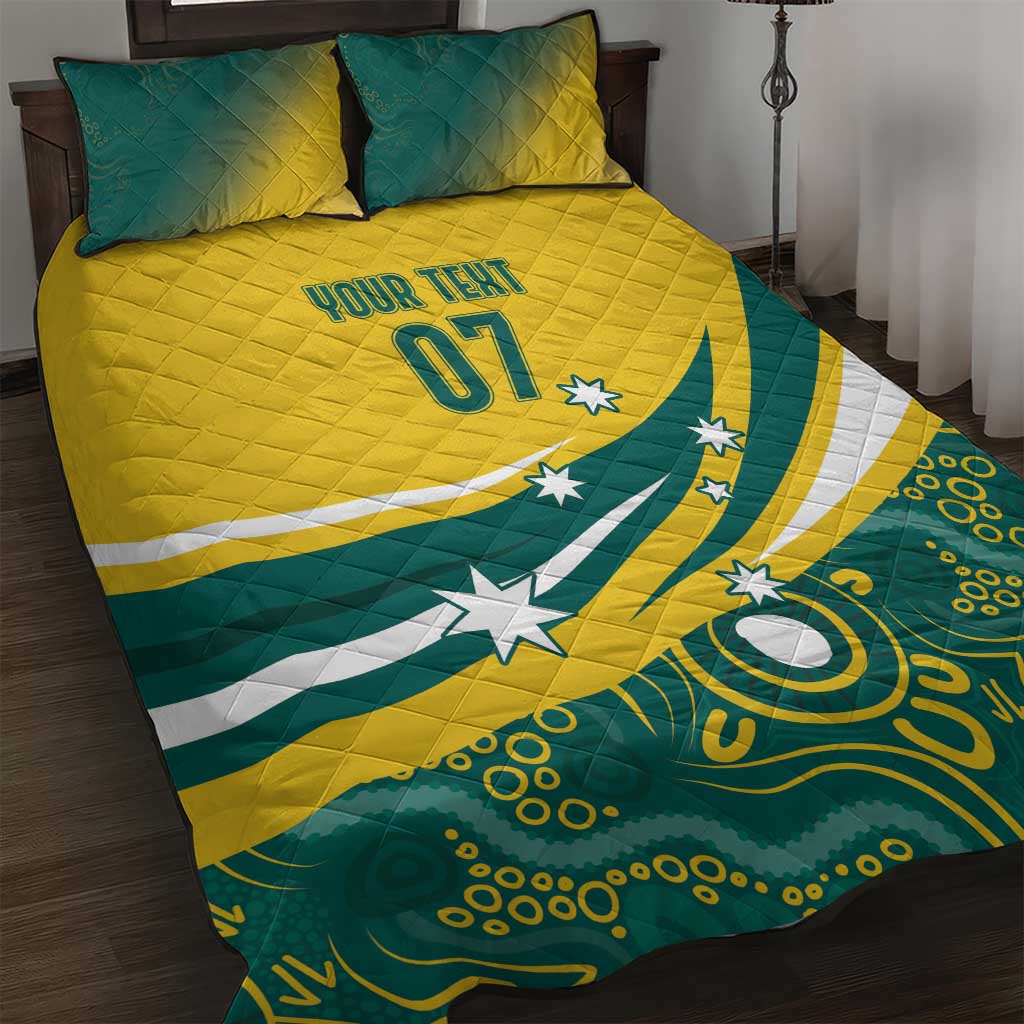 Australia 2024 Olympics Custom Quilt Bed Set Rise of the Roos Aborignal Style
