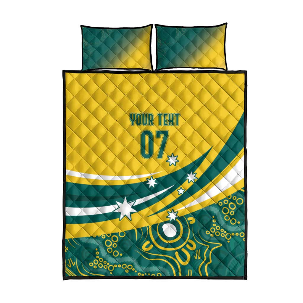 Australia 2024 Olympics Custom Quilt Bed Set Rise of the Roos Aborignal Style