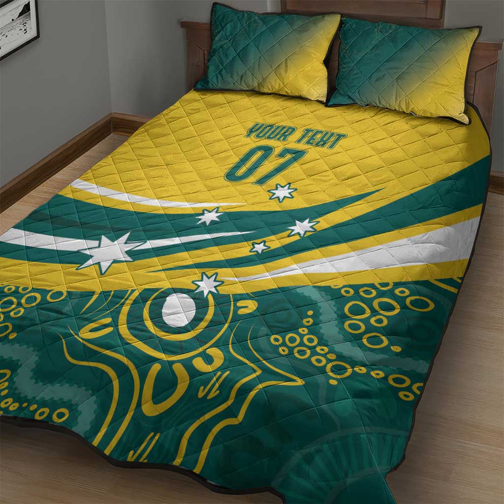 Australia 2024 Olympics Custom Quilt Bed Set Rise of the Roos Aborignal Style