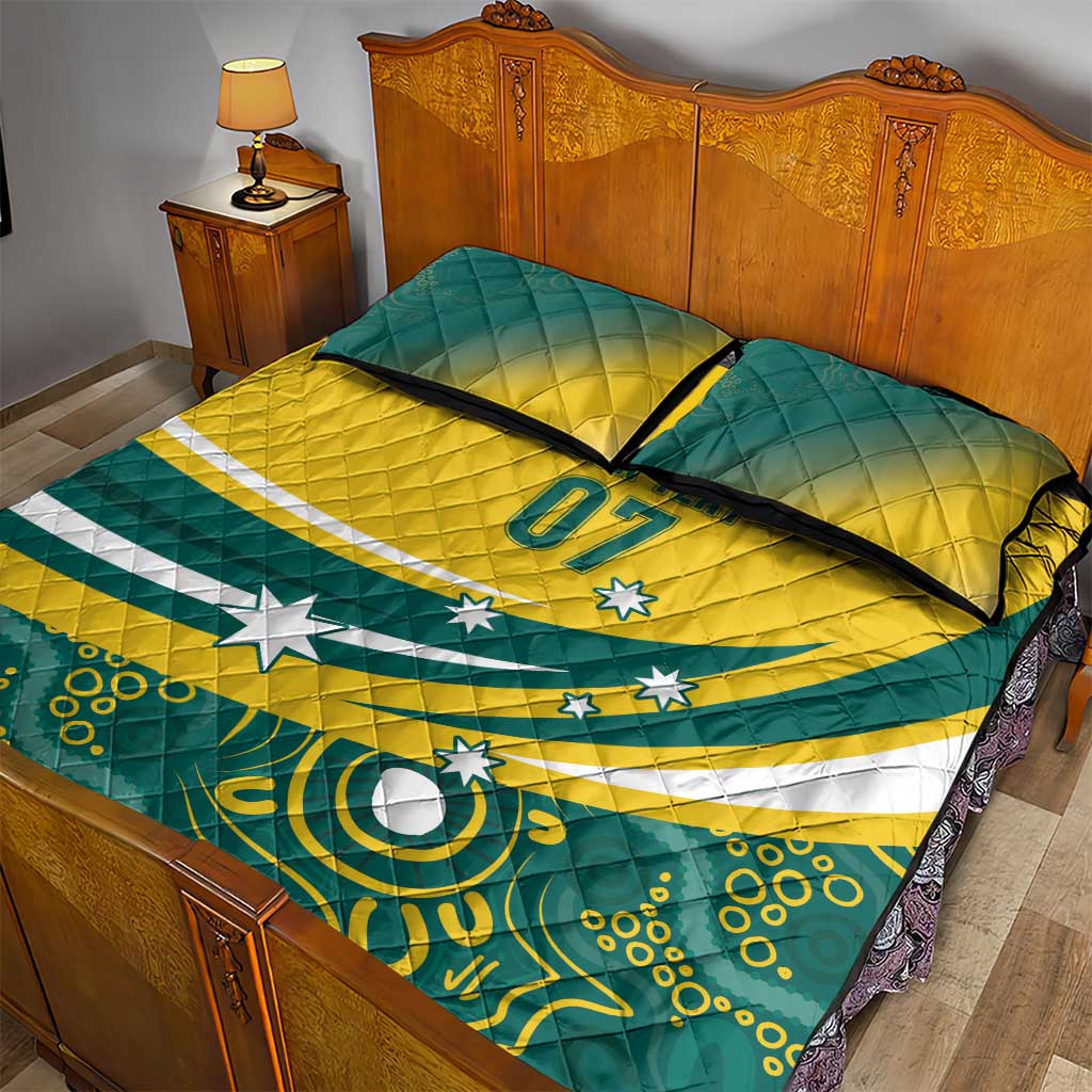 Australia 2024 Olympics Custom Quilt Bed Set Rise of the Roos Aborignal Style