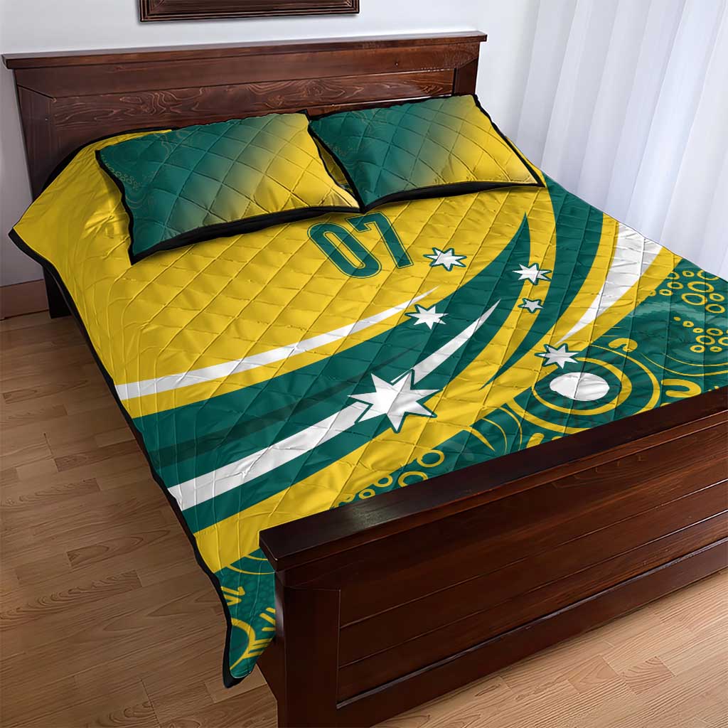 Australia 2024 Olympics Custom Quilt Bed Set Rise of the Roos Aborignal Style