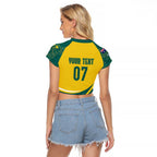 Australia 2024 Olympics Custom Raglan Cropped T Shirt Rise of the Roos Aborignal Style