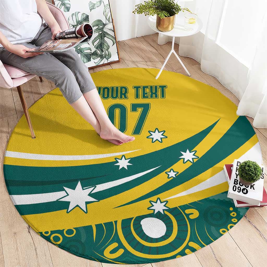 Australia 2024 Olympics Custom Round Carpet Rise of the Roos Aborignal Style