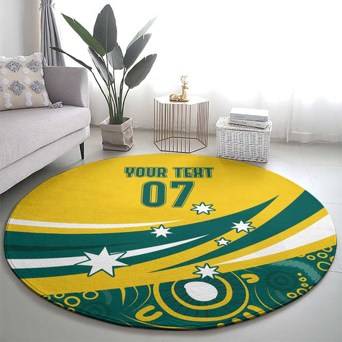 Australia 2024 Olympics Custom Round Carpet Rise of the Roos Aborignal Style