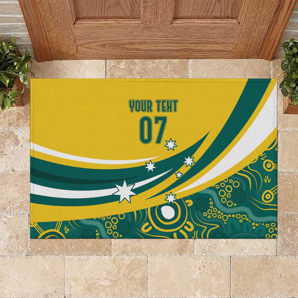 Australia 2024 Olympics Custom Rubber Doormat Rise of the Roos Aborignal Style