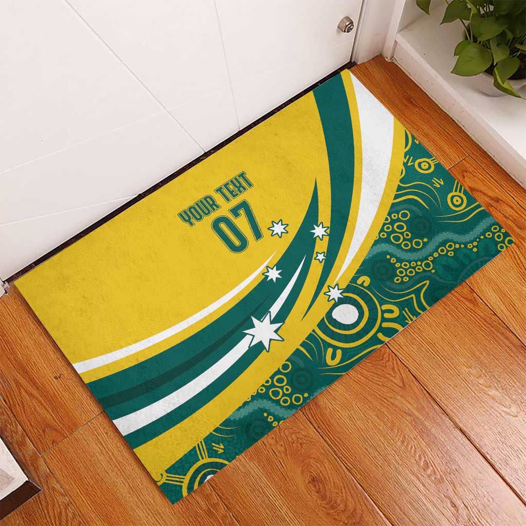 Australia 2024 Olympics Custom Rubber Doormat Rise of the Roos Aborignal Style