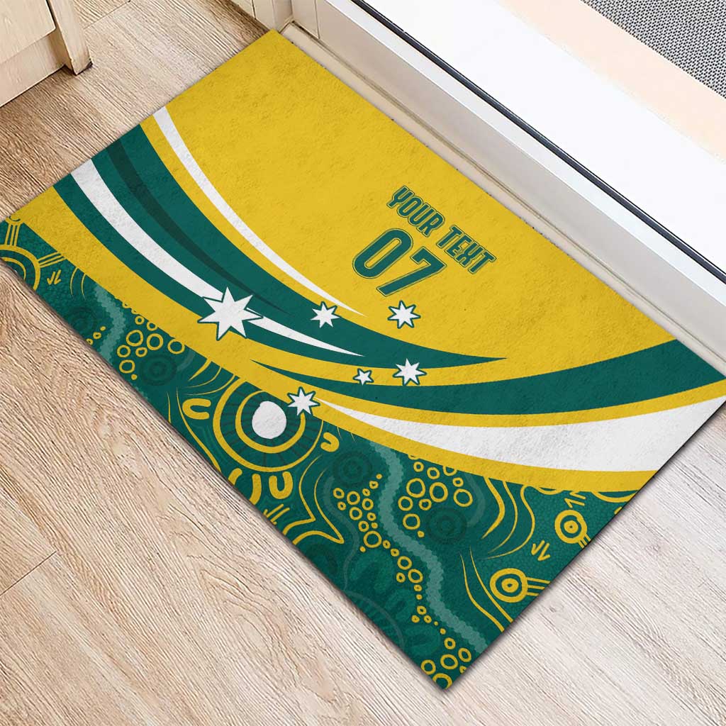Australia 2024 Olympics Custom Rubber Doormat Rise of the Roos Aborignal Style