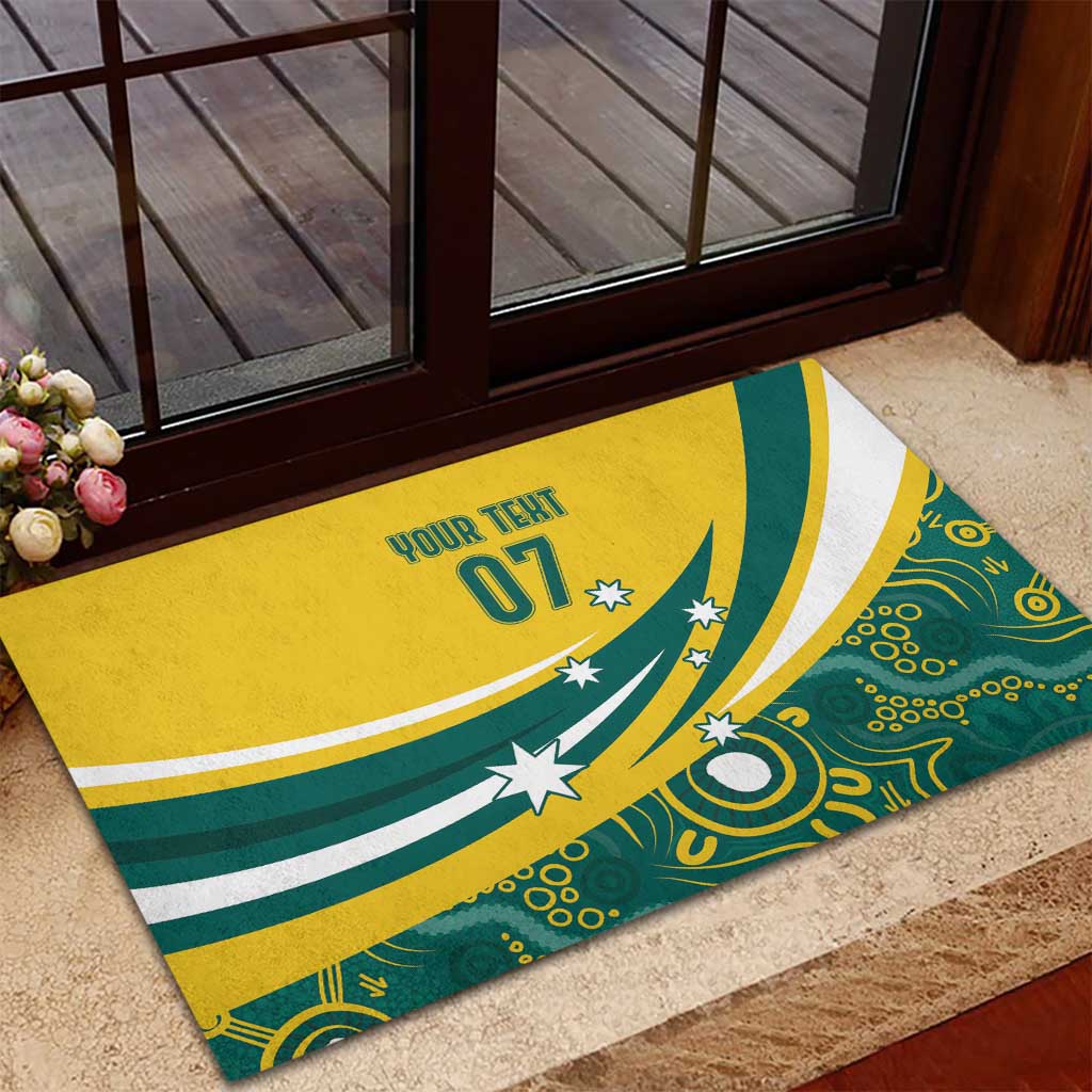 Australia 2024 Olympics Custom Rubber Doormat Rise of the Roos Aborignal Style