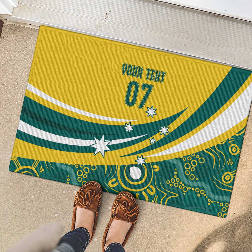 Australia 2024 Olympics Custom Rubber Doormat Rise of the Roos Aborignal Style