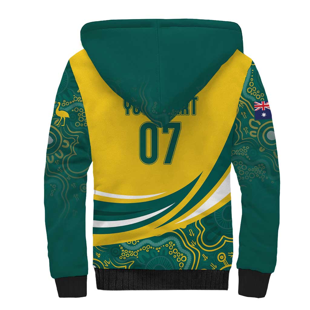 Australia 2024 Olympics Custom Sherpa Hoodie Rise of the Roos Aborignal Style