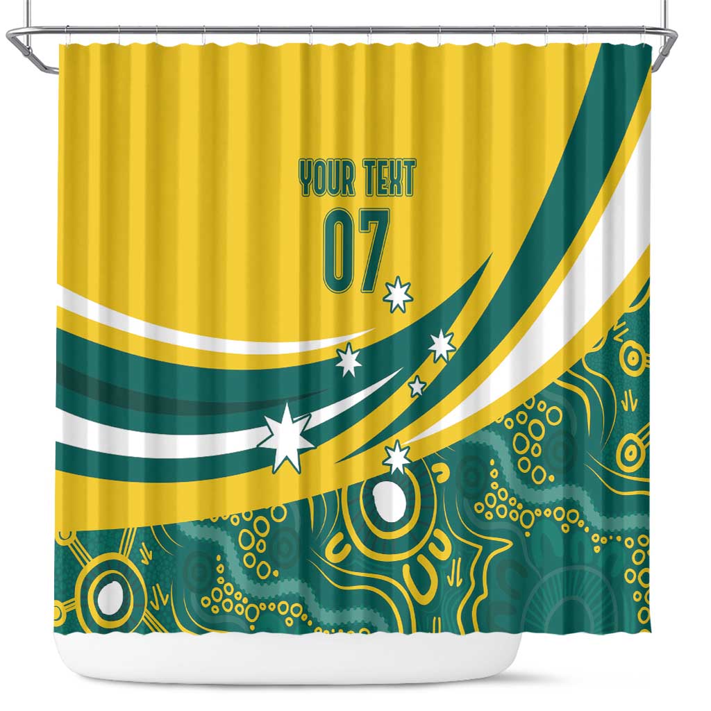 Australia 2024 Olympics Custom Shower Curtain Rise of the Roos Aborignal Style