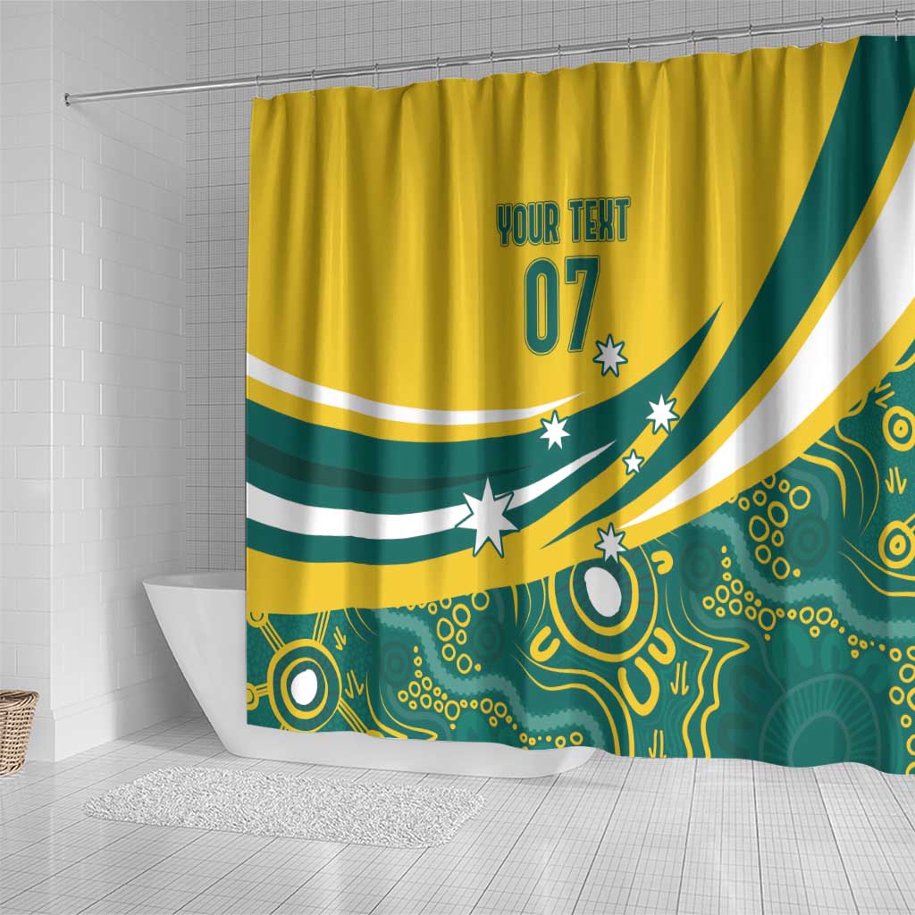 Australia 2024 Olympics Custom Shower Curtain Rise of the Roos Aborignal Style