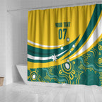 Australia 2024 Olympics Custom Shower Curtain Rise of the Roos Aborignal Style