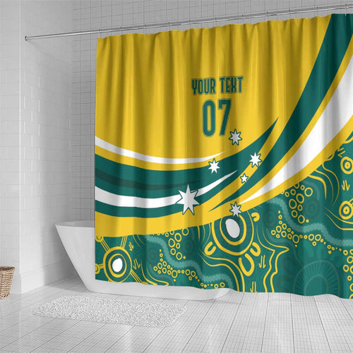 Australia 2024 Olympics Custom Shower Curtain Rise of the Roos Aborignal Style