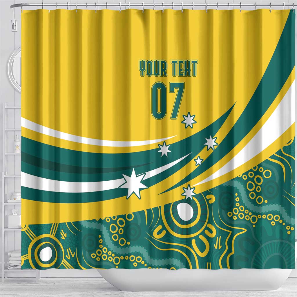 Australia 2024 Olympics Custom Shower Curtain Rise of the Roos Aborignal Style