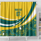 Australia 2024 Olympics Custom Shower Curtain Rise of the Roos Aborignal Style