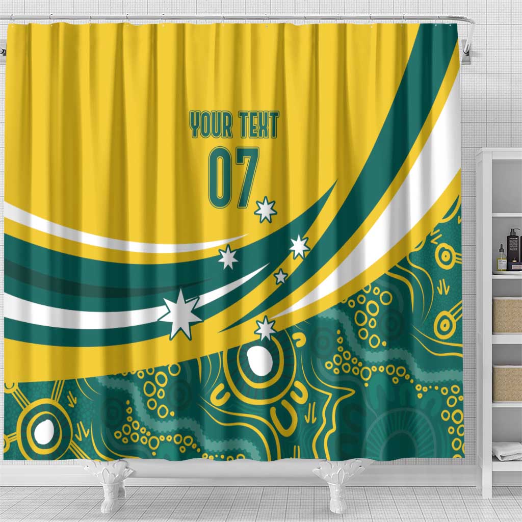 Australia 2024 Olympics Custom Shower Curtain Rise of the Roos Aborignal Style