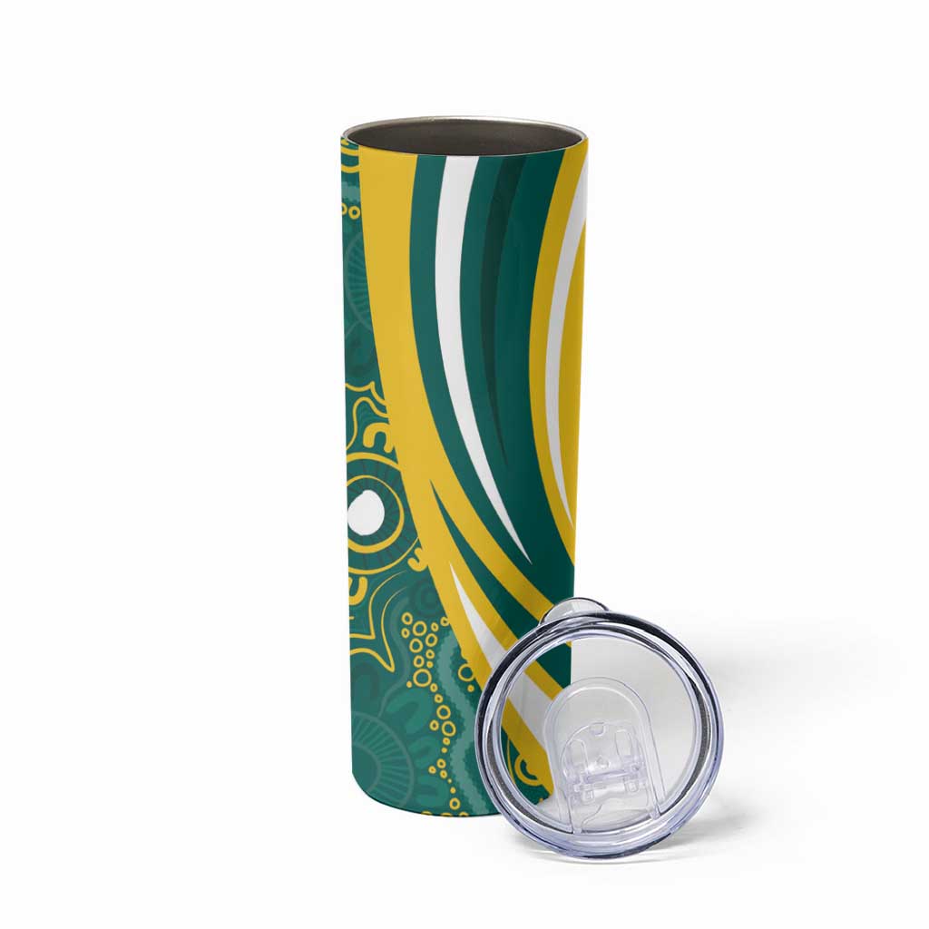 Australia 2024 Olympics Skinny Tumbler Rise of the Roos Aborignal Style
