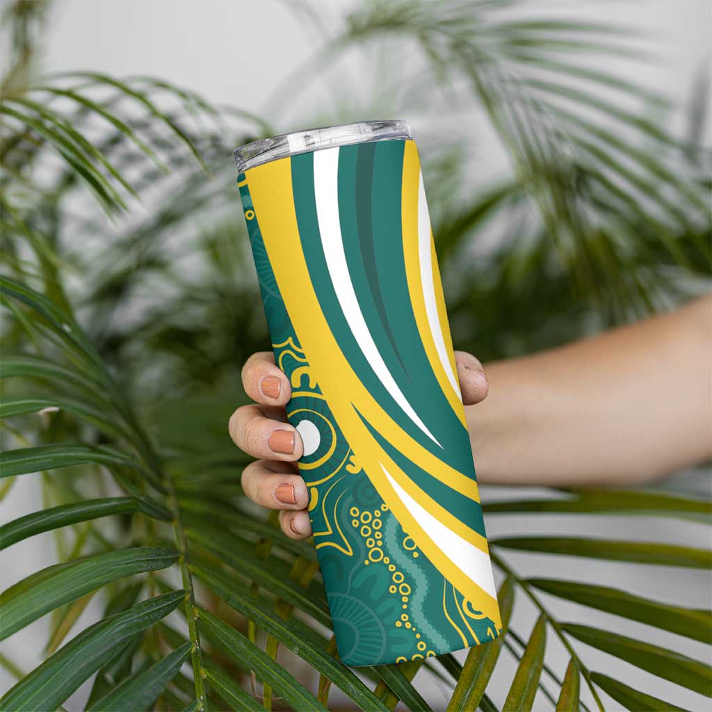 Australia 2024 Olympics Skinny Tumbler Rise of the Roos Aborignal Style