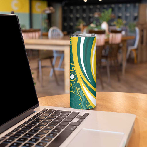 Australia 2024 Olympics Skinny Tumbler Rise of the Roos Aborignal Style