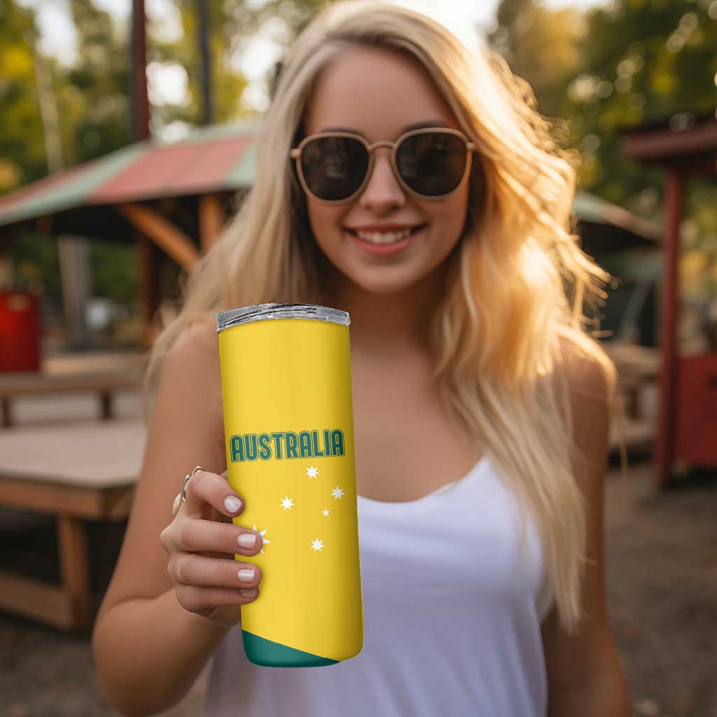 Australia 2024 Olympics Skinny Tumbler Rise of the Roos Aborignal Style
